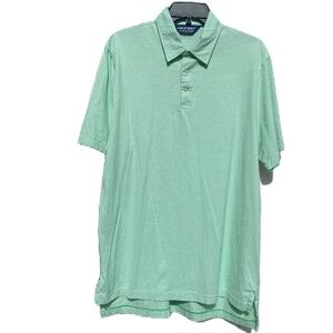 Polo Golf Ralph Lauren shirt short sleeve green white stripe Large